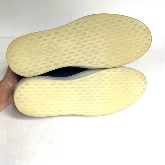 Ecco 8 Men’s Leather Sneaker Indigo Blue Velcro 10 - Picture 8 of 11